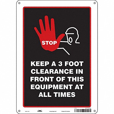 CONDOR 477L46 Safety Sign 14 in x 10 in Polyethylene