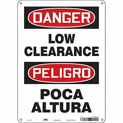 CONDOR 477M30 Safety Sign 14 in x 10 in Aluminum