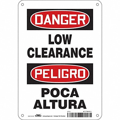 CONDOR 477M31 Safety Sign 10 in x 7 in Polyethylene