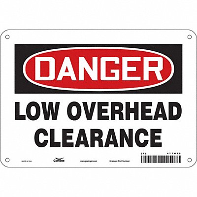 CONDOR 477M35 Safety Sign 7 in x 10 in Aluminum