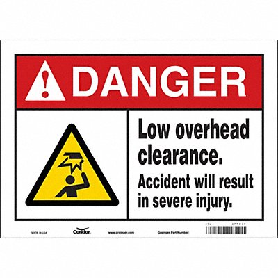 CONDOR 477M47 Safety Sign 10 in x 14 in Vinyl