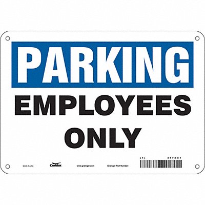 CONDOR 477N01 Employee Parking Sign 7 x 10