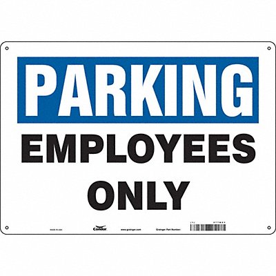 CONDOR 477N03 Employee Parking Sign 14 x 20