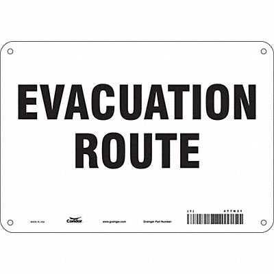 CONDOR 477N31 Safety Sign 7 in x 10 in Polyethylene