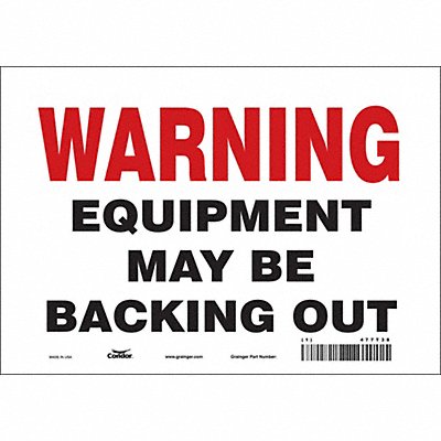 CONDOR 477T38 K1536 Safety Sign 7 in x 10 in Vinyl