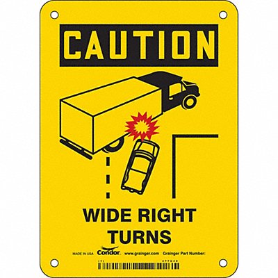 CONDOR 477U48 Safety Sign 7 inx5 in Vinyl
