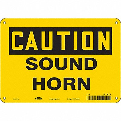 CONDOR 477U73 Safety Sign 7 in x 10 in Vinyl