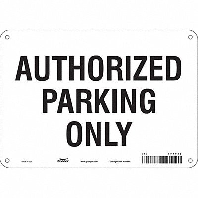 CONDOR 477Y43 AutHorizontaled Parking Sign White 7 x 10