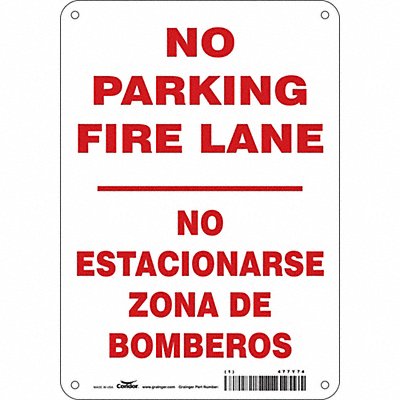 CONDOR 477Y74 Fire Lane No Parking Sign 10 x 7