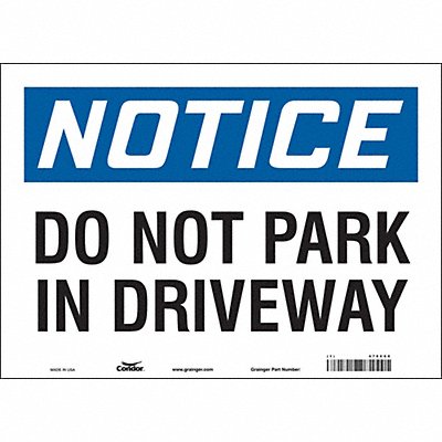 CONDOR 478C60 Safety Sign 10 inx14 in Vinyl