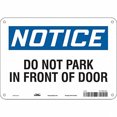CONDOR 478C64 Safety Sign 7 inx10 in Polyethylene