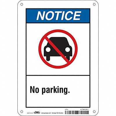 CONDOR 478C91 Safety Sign: 10 in x 7 in Nominal Sign Size, Polyethylene, 0.055 in, Not Retroreflective