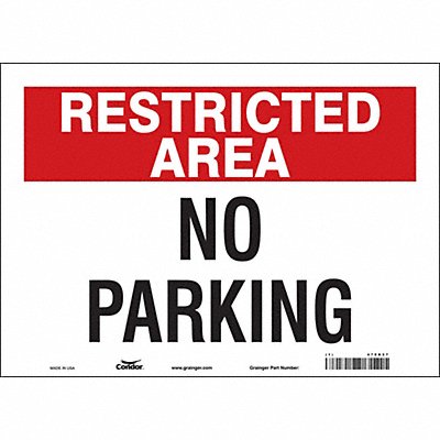 CONDOR 478D27 Restricted Area No Parking Sign 10 x14