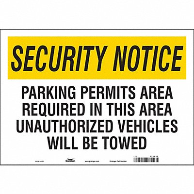 CONDOR 478D56 Safety Sign 14 inx20 in Vinyl
