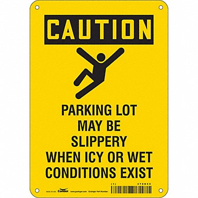 CONDOR 478D65 K1561 Safety Sign 10 inx7 in Polyethylene