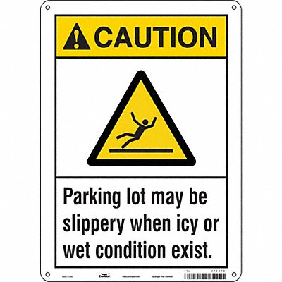 CONDOR 478D70 Safety Sign 14 inx10 in Aluminum