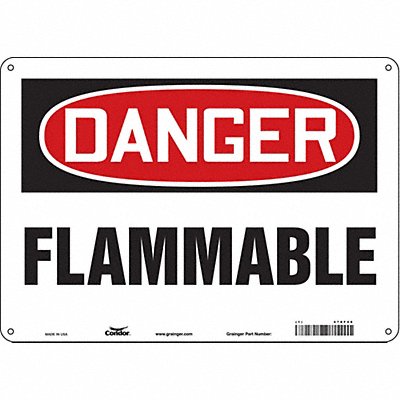 CONDOR 478F46 Safety Sign 10 inx14 in Aluminum
