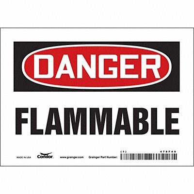 CONDOR 478F49 Safety Sign 5 inx7 in Vinyl