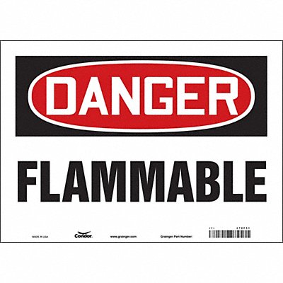 CONDOR 478F51 Safety Sign 10 inx14 in Vinyl