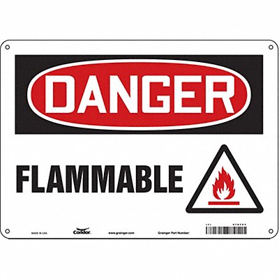 CONDOR 478F53 Safety Sign 10 inx14 in Aluminum