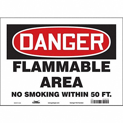 CONDOR 478F70 Safety Sign 10 inx14 in Vinyl