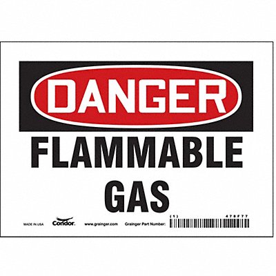 CONDOR 478F77 J6927 Safety Sign 5 inx7 in Vinyl