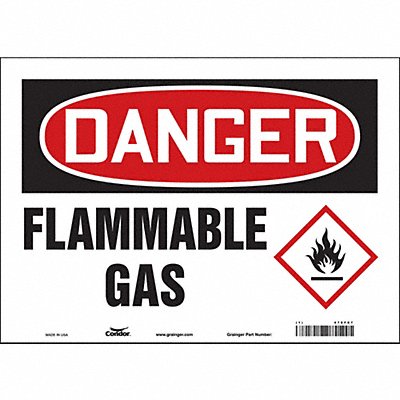 CONDOR 478F87 Safety Sign 10 inx14 in Vinyl