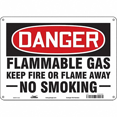 CONDOR 478F89 Safety Sign 10 inx14 in Aluminum