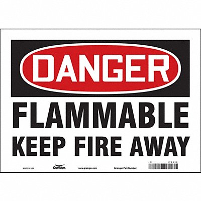 CONDOR 478G32 Safety Sign 10 inx14 in Vinyl