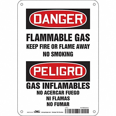 CONDOR 478G33 Safety Sign 10 in x 7 in Aluminum