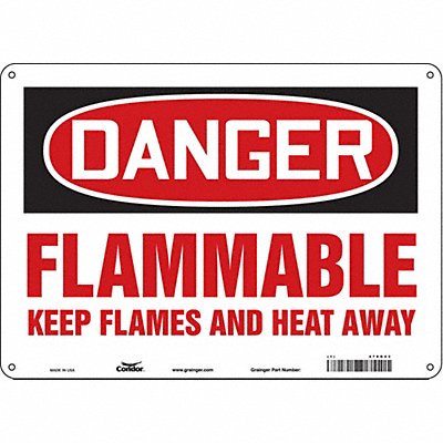 CONDOR 478G43 Safety Sign 10 in x 14 in Polyethylene