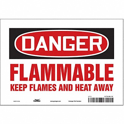CONDOR 478G44 Safety Sign 7 inx10 in Vinyl