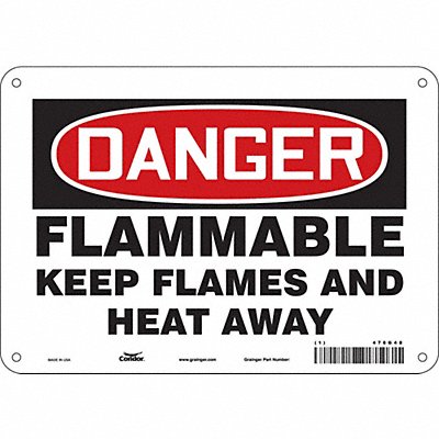 CONDOR 478G48 Safety Sign 7 in x 10 in Polyethylene