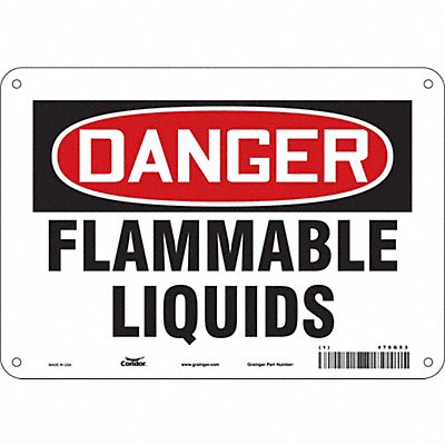 CONDOR 478G53 Danger Sign 7 in x 10 in Aluminum