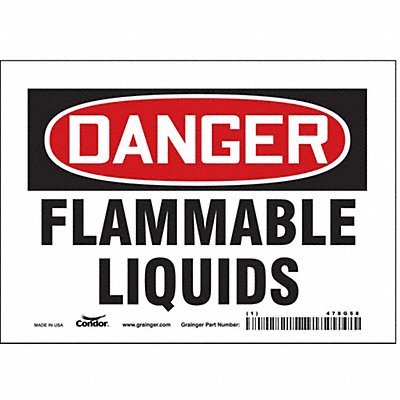 CONDOR 478G58 Safety Sign 5 inx7 in Vinyl