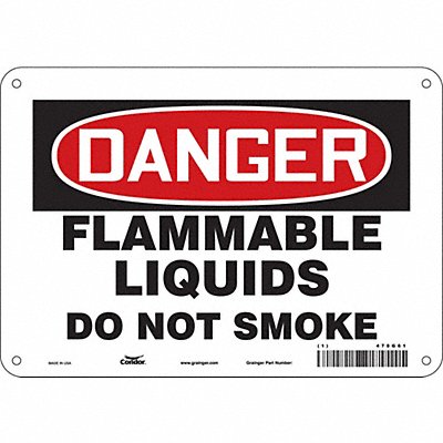 CONDOR 478G61 Safety Sign 7 in x 10 in Aluminum