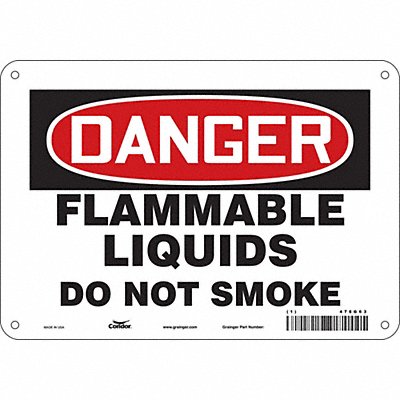 CONDOR 478G63 Safety Sign 7 in x 10 in Polyethylene
