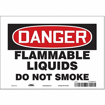 CONDOR 478G65 Safety Sign 7 inx10 in Vinyl