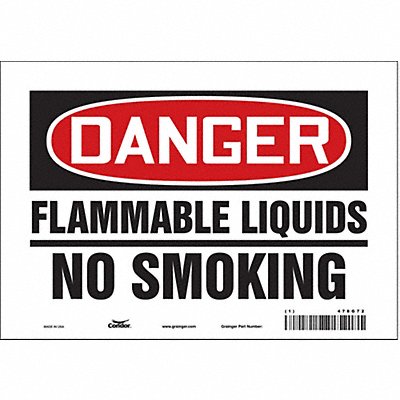 CONDOR 478G72 Safety Sign 7 in x 10 in Vinyl