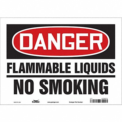 CONDOR 478G73 Safety Sign 10 in x 14 in Vinyl