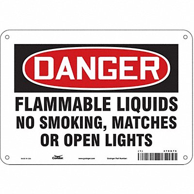 CONDOR 478G76 Safety Sign 7 inx10 in Polyethylene