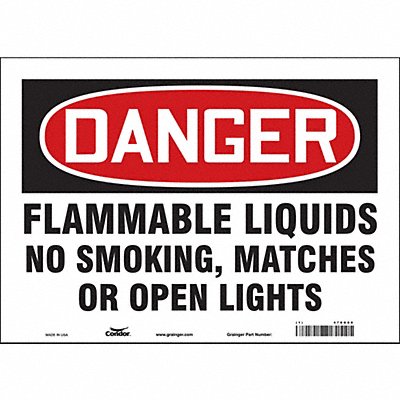 CONDOR 478G80 Safety Sign 10 inx14 in Vinyl