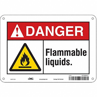 CONDOR 478G81 Danger Sign 7 in x 10 in Aluminum