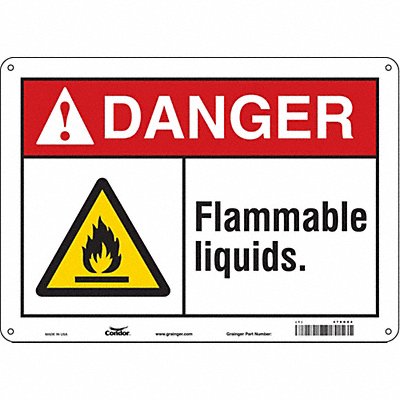 CONDOR 478G84 Safety Sign 10 inx14 in Polyethylene