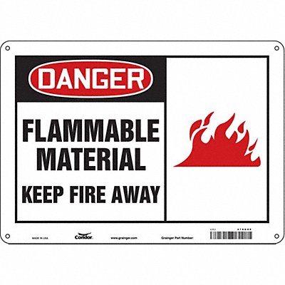 CONDOR 478G88 Safety Sign 10 in x 14 in Aluminum