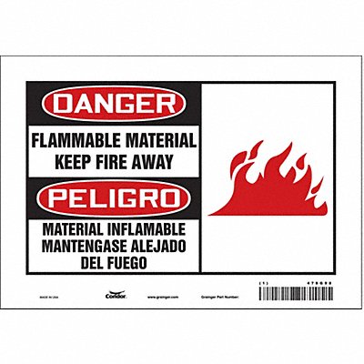 CONDOR 478G98 Safety Sign 7 inx10 in Vinyl