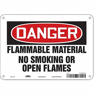 CONDOR 478H12 Safety Sign 7 in x 10 in Polyethylene