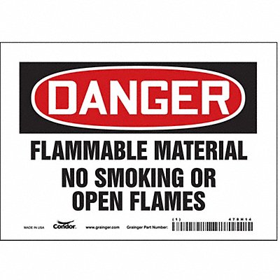 CONDOR 478H14 Safety Sign 5 in x 7 in Vinyl