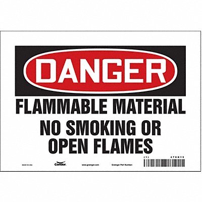 CONDOR 478H15 Safety Sign 7 in x 10 in Vinyl