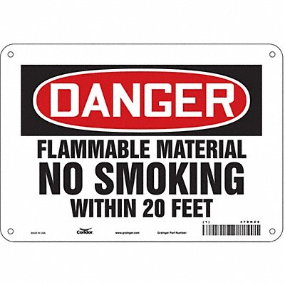 CONDOR 478H20 Safety Sign 7 in x 10 in Polyethylene